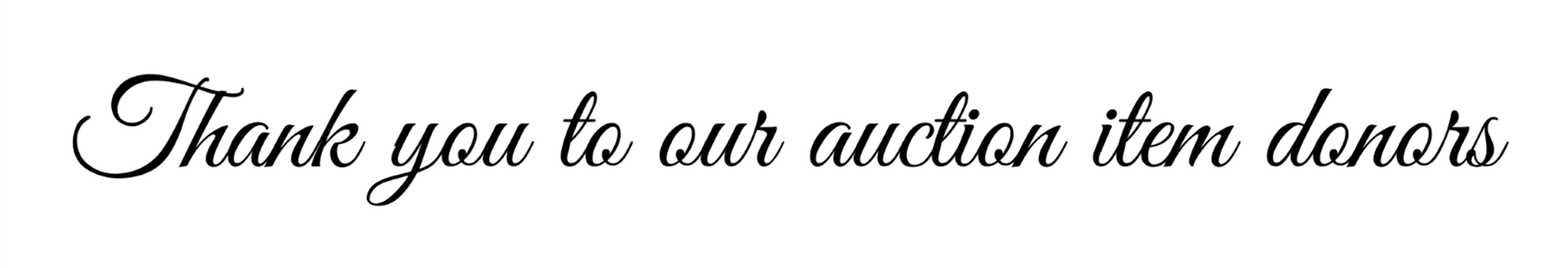 Thank you to our auction item donors