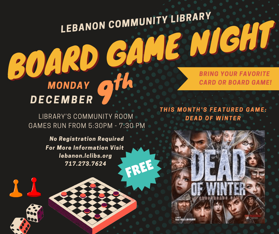 December 9 Board Game Night