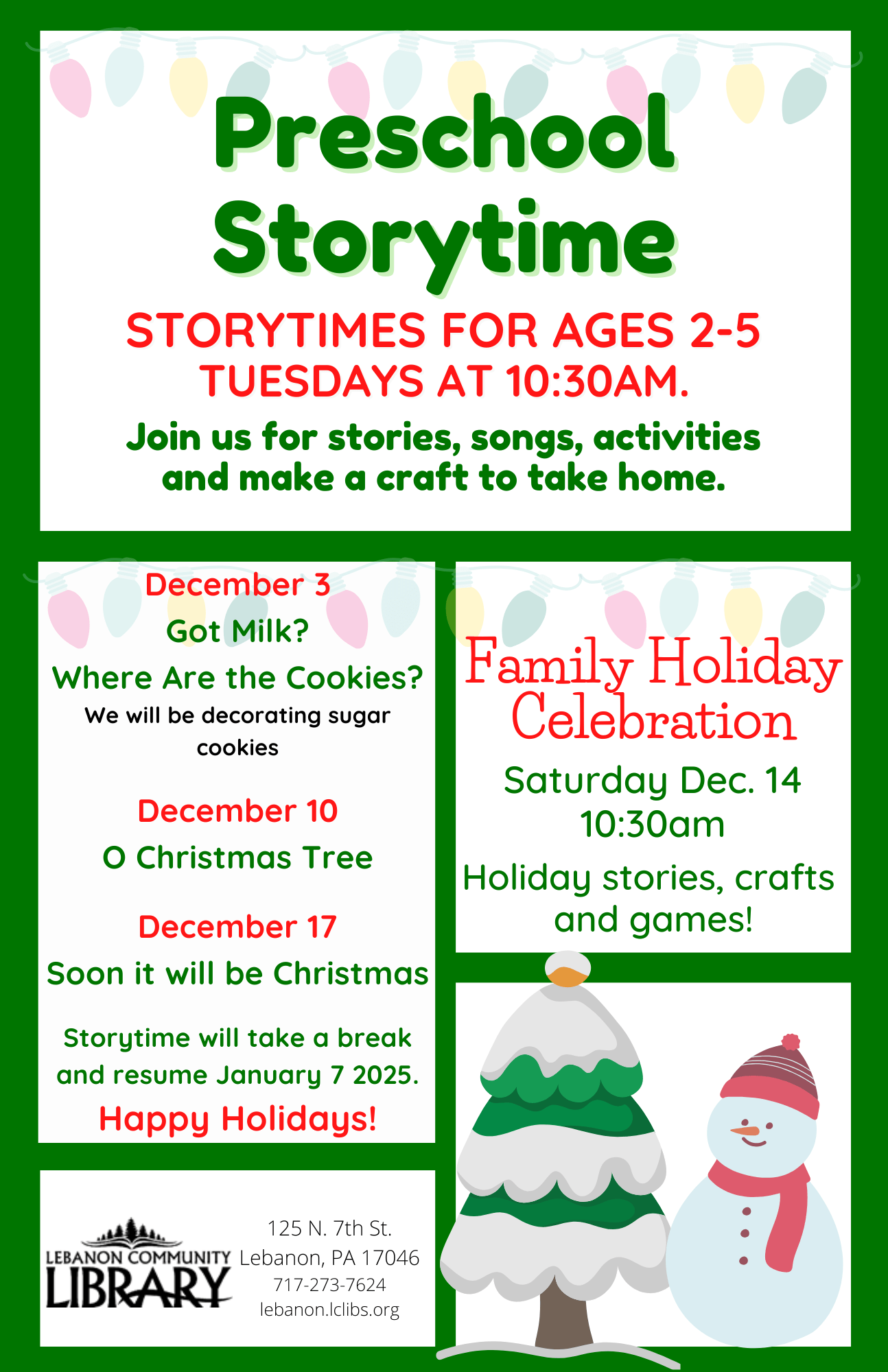 December storytimes