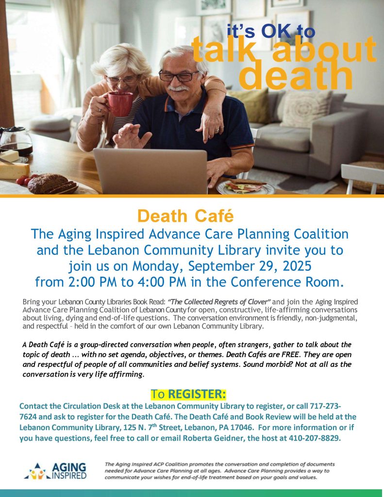 Death Cafe September 29 2-4pm