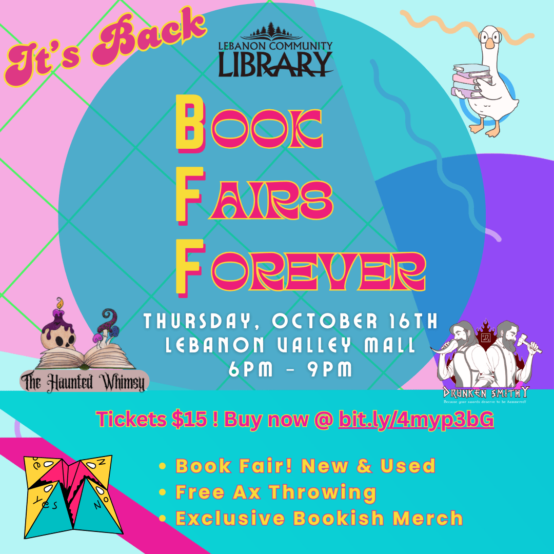 Book Fairs Forever! October 16 at the Lebanon Valley Mall
