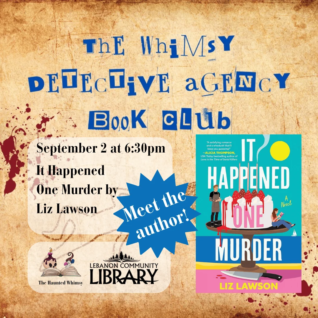 Whimsy Detective Agency book club meets Sept 2 at 6:30pm