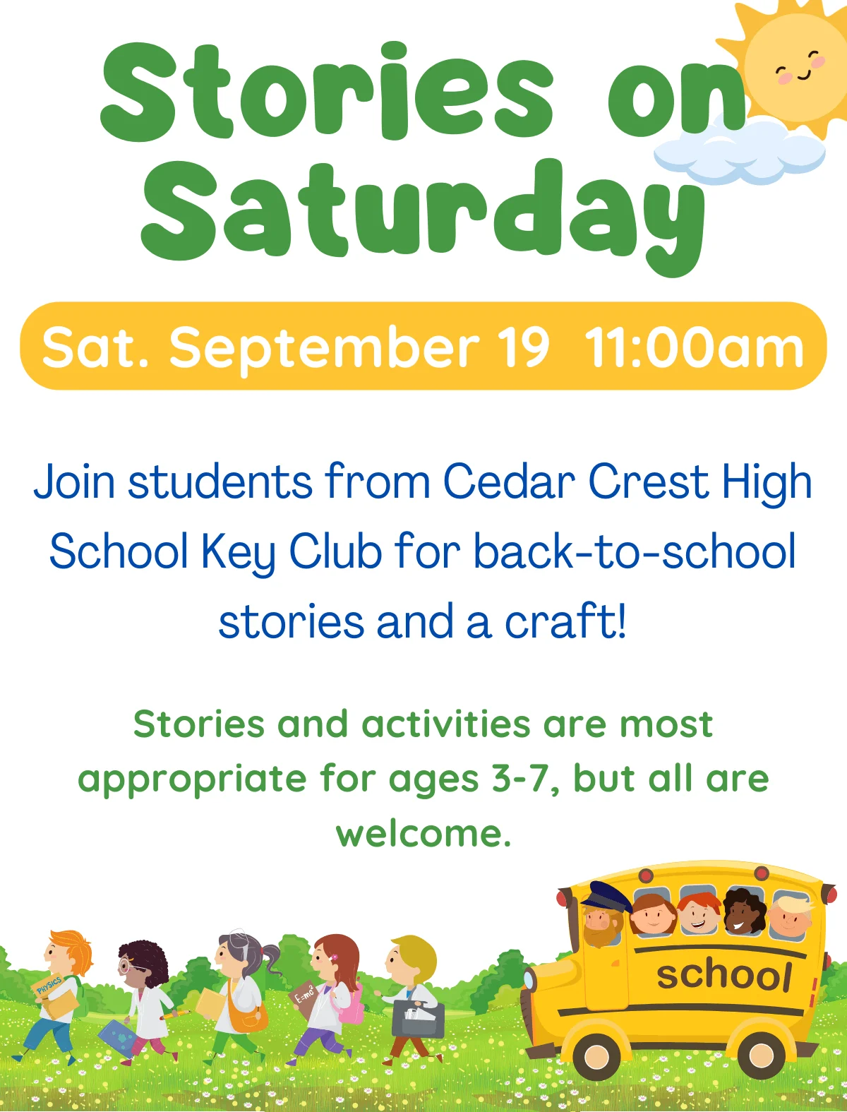 Stories on Saturday Sept. 19 at 11am