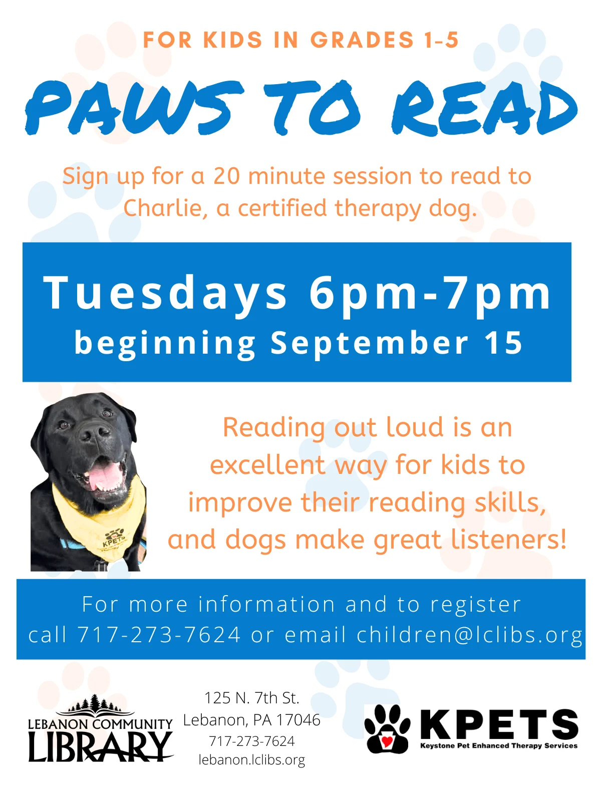 Paws to Read returns September 15